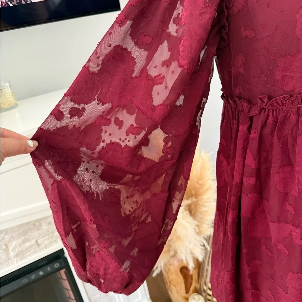 Aura Burgundy  Dress